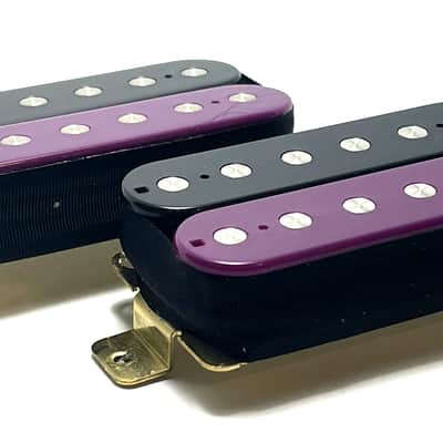 Dragonfire Zebra Screamers HH Set, Bridge + Neck Humbucker Pickups ~ Zebra Purple Black Set Style #4 image 2