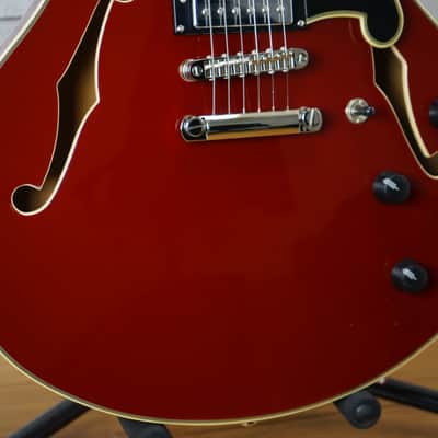 D'Angelico Premier DC Semi-Hollow Double Cutaway - Burnt Red image 6