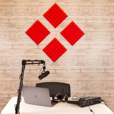Gator Gator 12"x12" Acoustic Pyramid Panels 4-Pack (Red) image 5