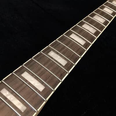 Les Paul Replacement NECK - 22 Fret MAPLE/ROSEWOOD - Binding - Pearl Block Inlay image 4