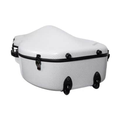 Crossrock Ultra-light Fiberglass Cello Case with Wheels-Fits 4/4 Full-size Cello- Includes Padded Music Pouch, 3 Handles, Removable Shoulder Straps, TSA Lock-White image 7