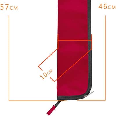 Drum Stick Bag, Hangable Percussion Stick Bag with Carrying Handle, Portable Drumstick Bags, Breathable Oxford Cloth Drum Stick Storage Bags, 18.1x3.9in, Red image 2
