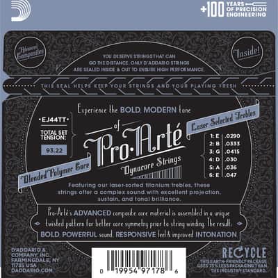 D'Addario EJ44TT ProArte Classical Guitar Strings Titanium Treble X-Hard Tension image 2