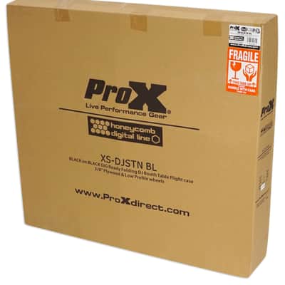 ProX XS-DJSTN BL Foldout Mobile DJ Combo Table Desk Facade w/ Wheels+Cup Holder image 11