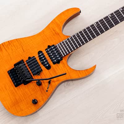 1996 Ibanez J Custom RG1508 HSH Amber Flame Top, Near-Mint w/ DiMarzio image 1