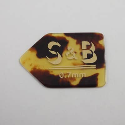10 Pentagon Plectrums Bert Weedon style Tortoiseshell Celluloid Picks 0.7mm Medium image 3
