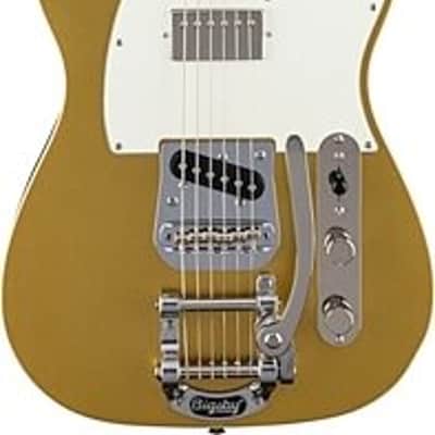 Squier Classic Vibe Custom Telecaster SH Electric Guitar with Bigsby, Parchment Pickguard, Aztec Gold image 2