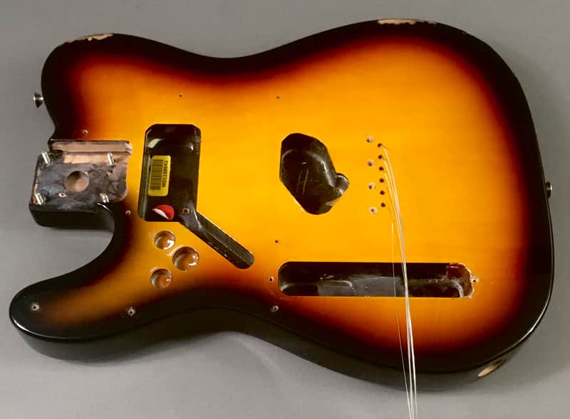 Lefty Fender Standard Telecaster 3 Tone Sunburst Tele Body Natural Relic Custom Build Project image 1
