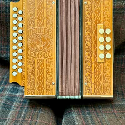 Hohner C#/D  diatonic accordion 2815 pokerwork “presswood”  melodeon image 3