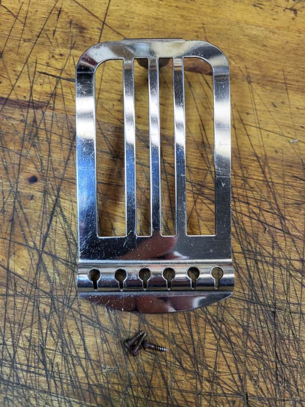 RARE Vintage Pre War 1939 Harmony Sears and Roebuck Silvertone Stella Parlor Cowboy Guitar Tailpiece Luthier Parts image 1