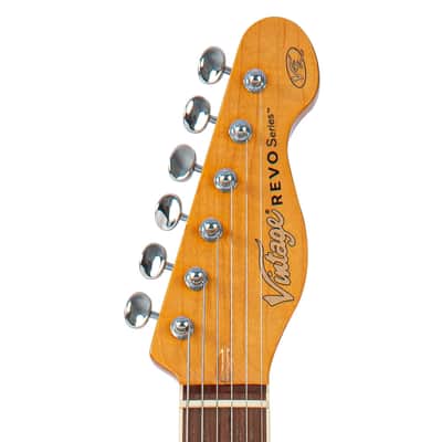 Vintage REVO Series Trio Electric Guitar ~ Green/Yellow Burst image 6
