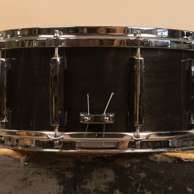 1990s Pearl 6.5x14 Masters Custom Black Mist Snare Drum image 9