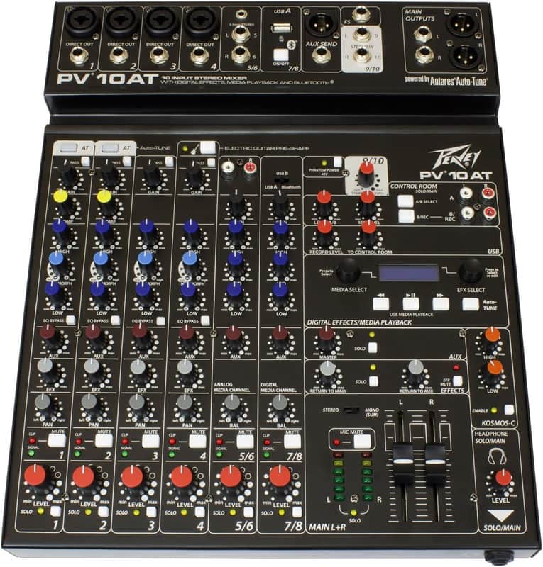 Peavey PV 10 AT 10 Channel Compact Mixer with Bluetooth and Antares Auto-Tune image 1