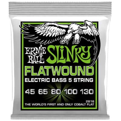ERNIE BALL 2816 Slinky Flatwound Bass 45-130 Kobalt. Saiten für 5-String E-Bass image 1
