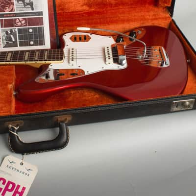 Fender Jaguar Solid Body Electric Guitar (1966), ser. #172774, original black tolex hard shell case. image 12