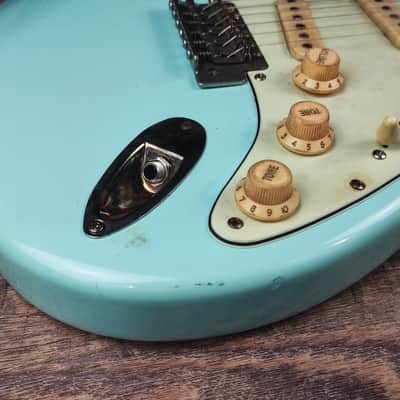 MyDream Partcaster Custom Built - Relic Sonic Blue with Matching Headstock JM635 image 5