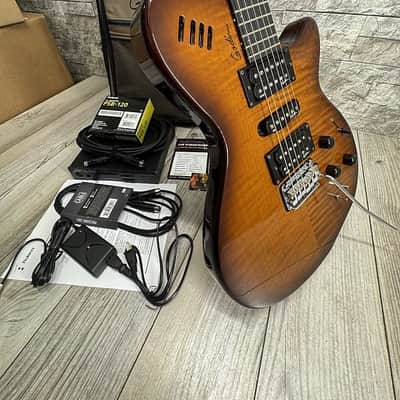 Godin 2010's xtSA Light Burst Flame w/ Gig Bag and Roland GI-10 and More! image 12