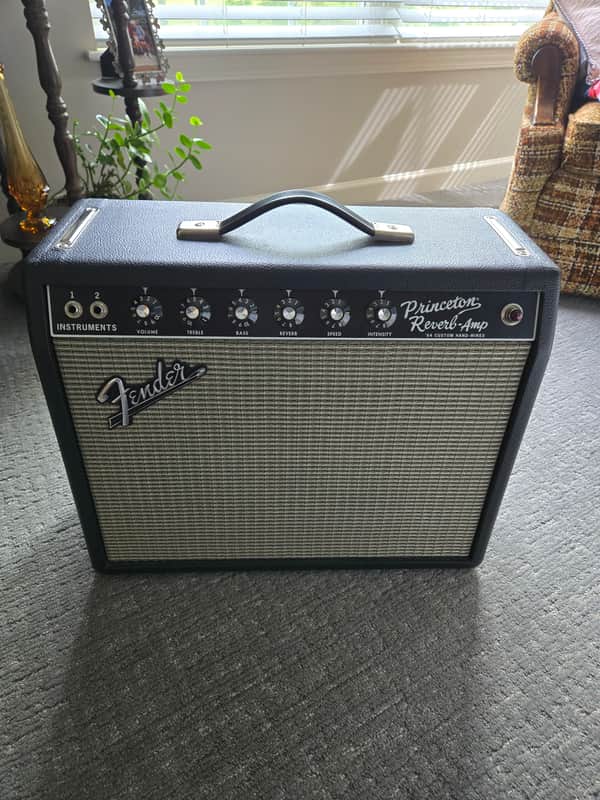 Fender '64 Custom Hand-Wired Princeton Reverb-Amp 12-Watt 1x10" Guitar Combo 2020 - Present - Black image 1