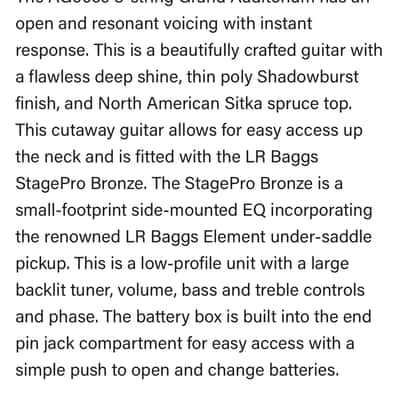 Alvarez AG60CE 8-String Shabowburst - Shadowburst image 8
