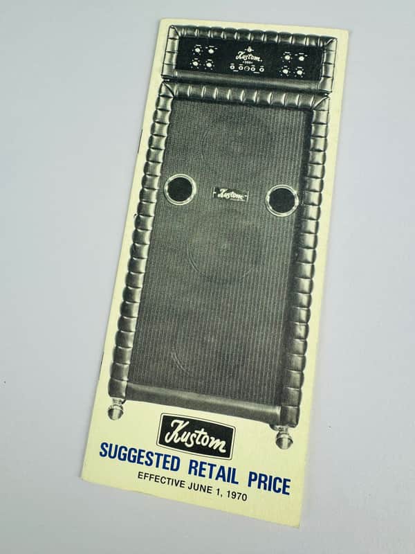 Kustom June 1, 1970 Suggested Retail Price List Booklet, Yellow image 1