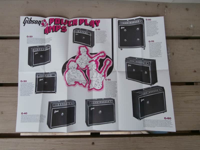 Vintage 1972 Gibson Power Play G-Series Amplifiers Fold Out Catalog! Rare, Original Case Candy! image 1