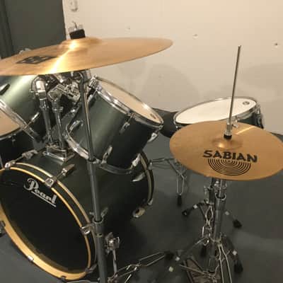 Pearl Export Series 5 Piece Drum Set Green with hardware/cymbals image 4