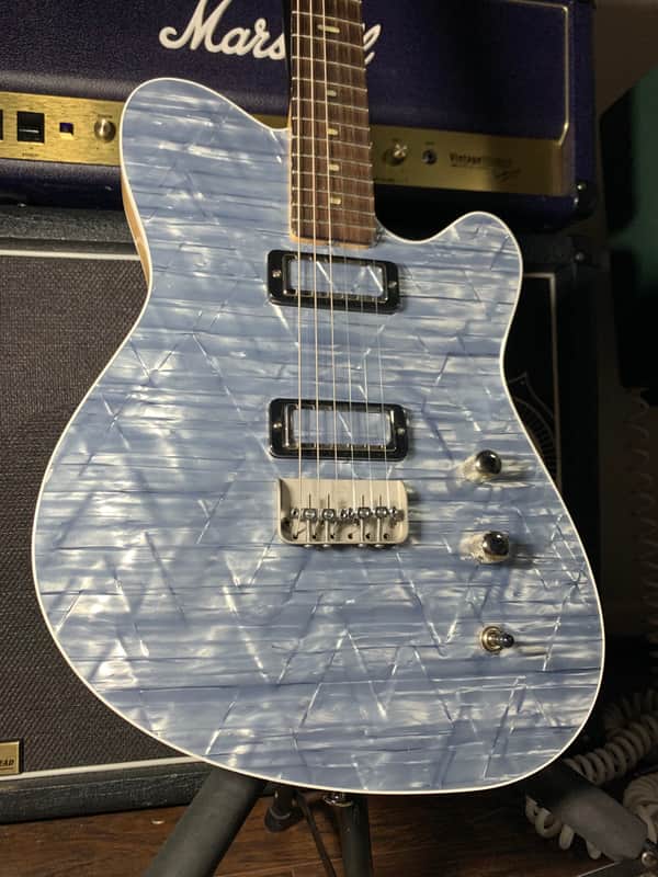 Rhoney Vireo 2010s Sky Blue Pearloid drum wrap top mastery bridge image 1