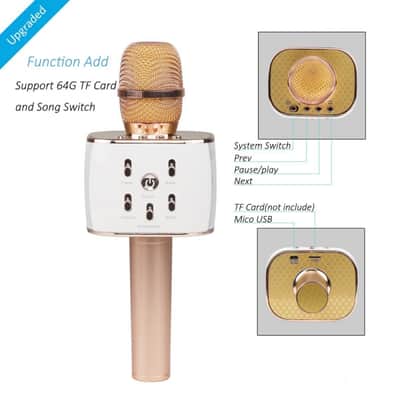 VERKB Wireless Microphones Karaoke Pro, 3-in-1 2600mAh Bluetooth Aluminium Alloy image 2