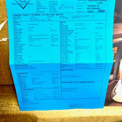 Fender Telecaster 53 Heavy Relic Paul Waller Masterbuilt 2024 Custom Shop Butterscotch Blonde image 24