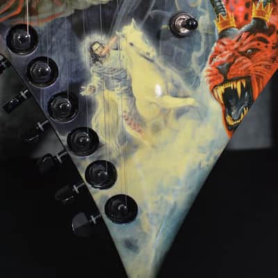 Dean Signature Dave Mustaine Megadeth DIADEM Double Neck Flying V Guitar Revelation Beast Graphic w Case image 5