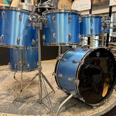 Rogers XP8 Six Piece Drum Set - 1980s - Blue Mist image 3