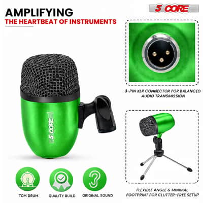 5 Core Conga Mic Snare Tom Set Professional XLR Cardioid Unidirectional Instrument Microphone Kit image 5