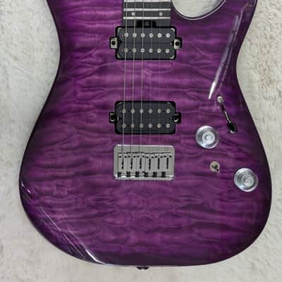 Charvel Pro-Mod Plus DK24 HH HT EB QM, Ebony Fingerboard, Violet Radiance image 5