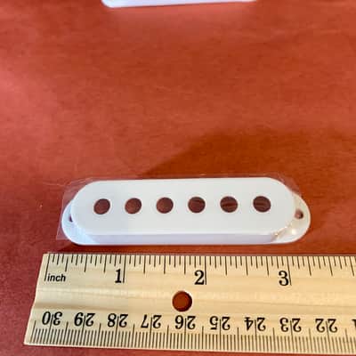 Pickup Covers (2) White - 50 mm Spacing, Single Coil Strat Style image 6