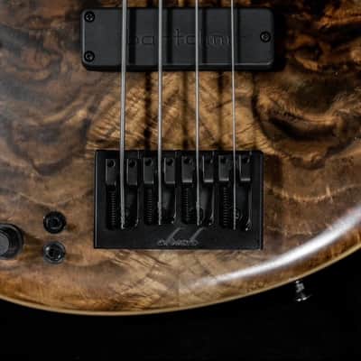 Elrick Handcarved eVolution Gold Series Bass Guitar 2019 - Figured Walnut image 7