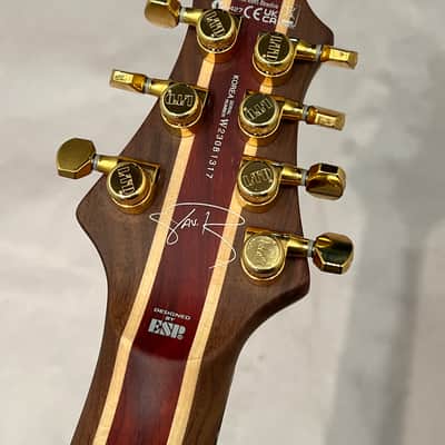 ESP LTD Javier Reyes JR-7 Signature Series 7-String Solidbody Electric Guitar 2023 Faded Blue Sunburst w Case New Overstock Closeout image 7