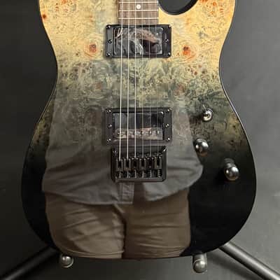 Schecter PT Standard Electric Guitar Black Fade Burst Burl Finish image 1