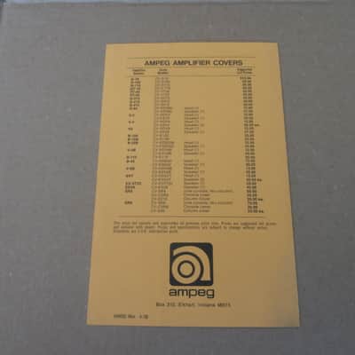 Vintage May 1978 Ampeg Amplifier Price List! Rare, Original Case Candy, Paperwork! image 3