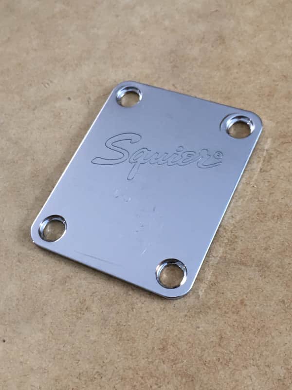 Fender Squier Affinity Luthiers Chrome Neck Plate 2000s Chrome Light NOS Relic Original Part image 1