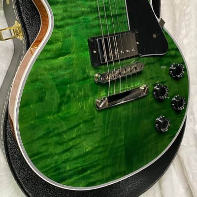 NEW! Gibson Dealer Select Custom Shop Les Paul Custom AAA Figured Flame Top - Transparent Green / Natural Back - Authorized Dealer - WOW! Only 8.7 lbs - G07689 image 7
