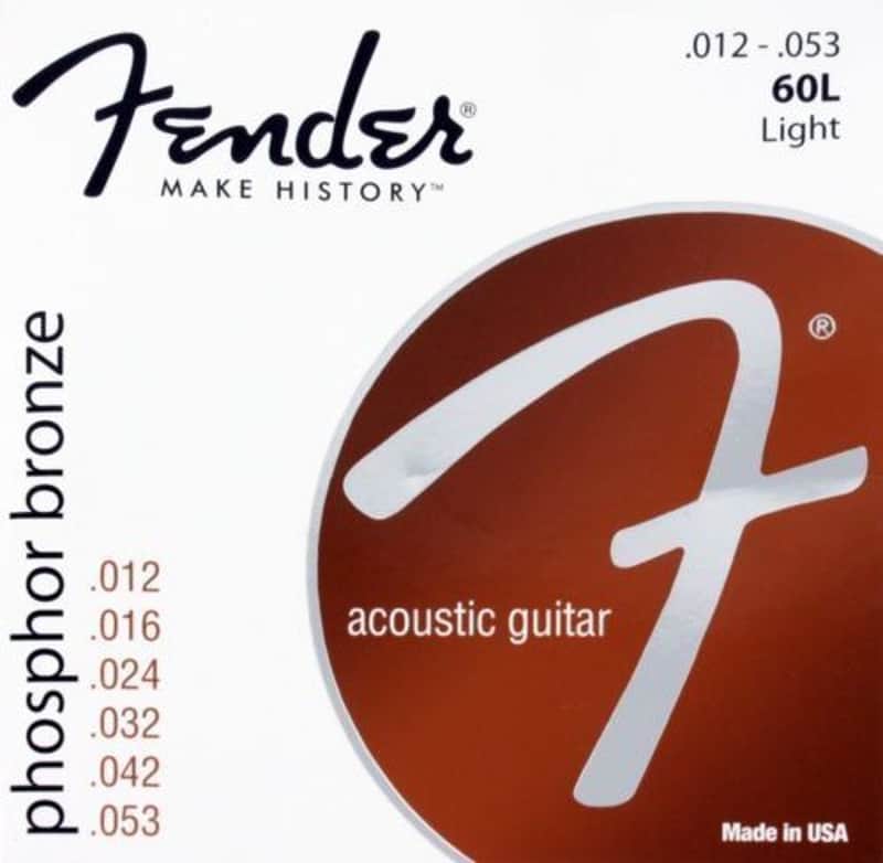Fender 60L Phosphor Bronze Light Acoustic Strings , Ball End - .012-.053 Gauges image 1