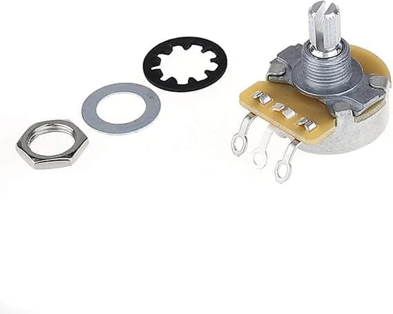 Short Split Shaft Guitar Pot Audio Taper Potentiometer for Electric Guitar Bass image 1