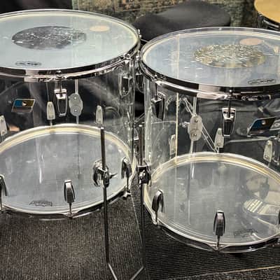 1976 Ludwig Clear Vistalite 4-Piece Drum Set – 22/13/16/18 – No Cracks – Very Clean image 3
