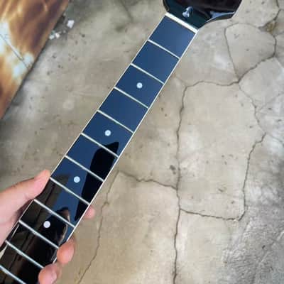 Round stainless steel 22 frets White binding black gloss Maple guitar neck 25.5inch hole 10mm sr image 2