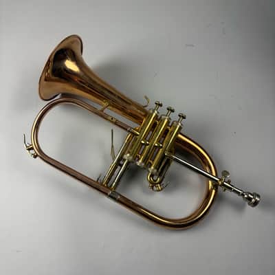 Flugelhorn - Brass/Copper/ Chrome,, 3 tone, Very well made, no name??!! Hardshell case included. image 1