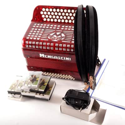 Custom Made Mengascini Accordion with Implanted Cassette Stereo Player System&Accessories~Fake Play~ image 9