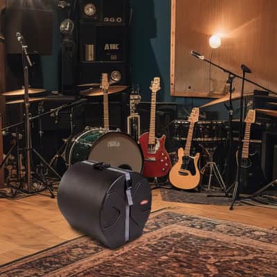 SKB 16" x 16" Floor Tom Case with Padded Interior, D-Shaped Drum Design, and Molded in Feet for Upright Positioning and Stability, Black image 5
