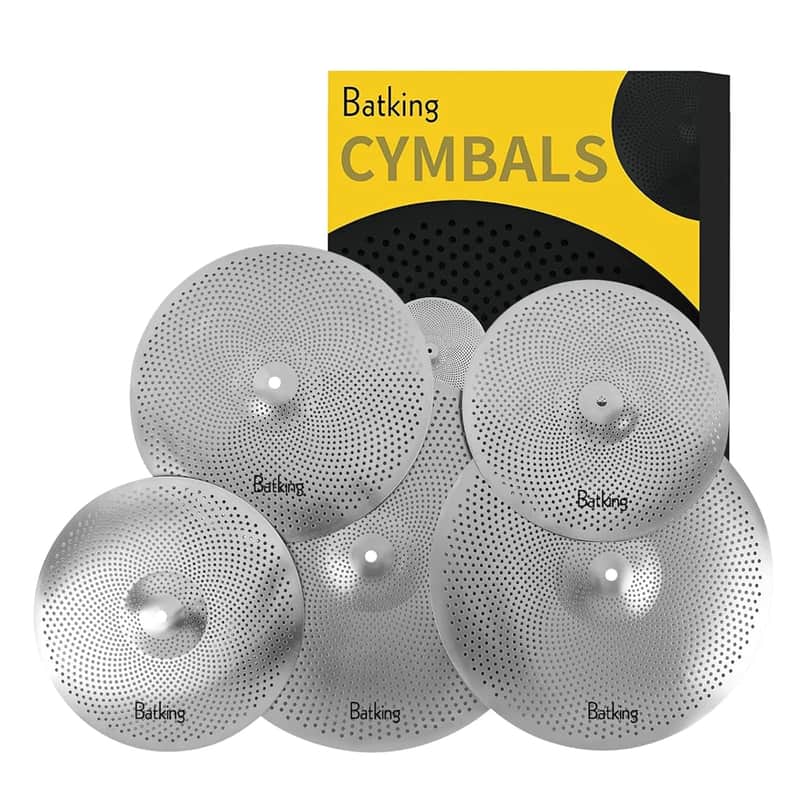 Low Volume Cymbals Low Volume Cymbal Pack Quiet Cymbals Practice Set Of 5 Pcs … White image 1