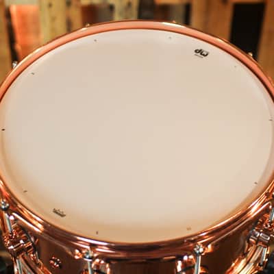 DW 6.5x14 Collector's Polished Copper Snare Drum w/ Copper Hardware image 5