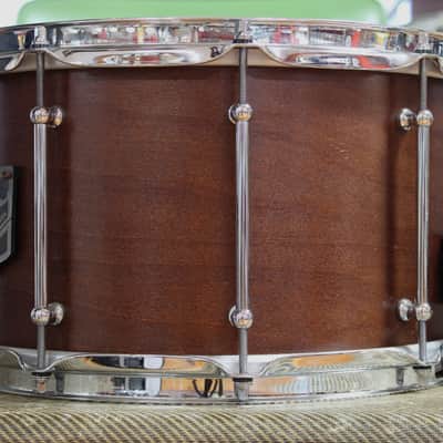 SJC Custom Drums 8"x14" Snare Drum in Mahogany Satin Stain image 2